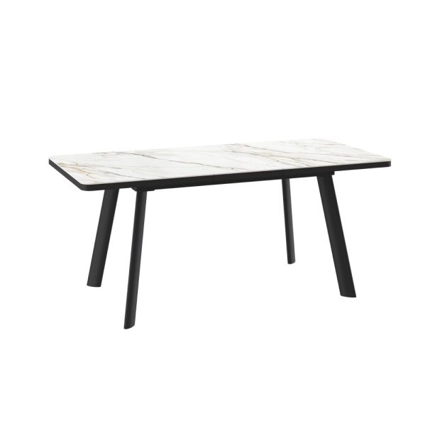 Стол LEON LUX RADIAL-140, раздвижной 140(180)х85, CALAKATTA ST CER/ЧЕРНЫЙ